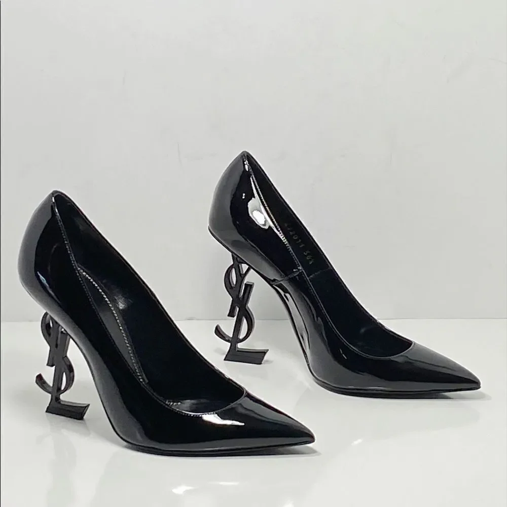 Saint Laurent Opyum Point-Toe Patent Leather Pumps size 36.5 - Picture 9 of 12